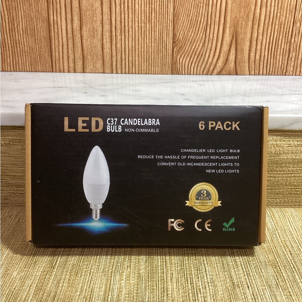 LED C37 Candelabra Bulb 6-Pack - White